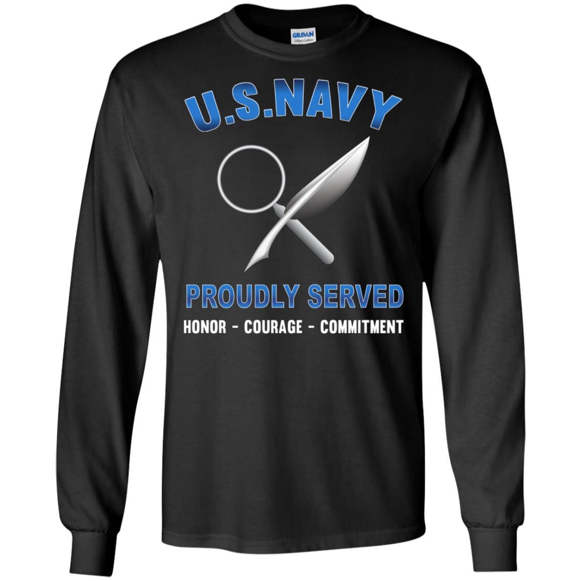 Navy Intelligence Specialist Navy IS - Proudly Served T-Shirt For Men On Front-TShirt-Navy-Veterans Nation