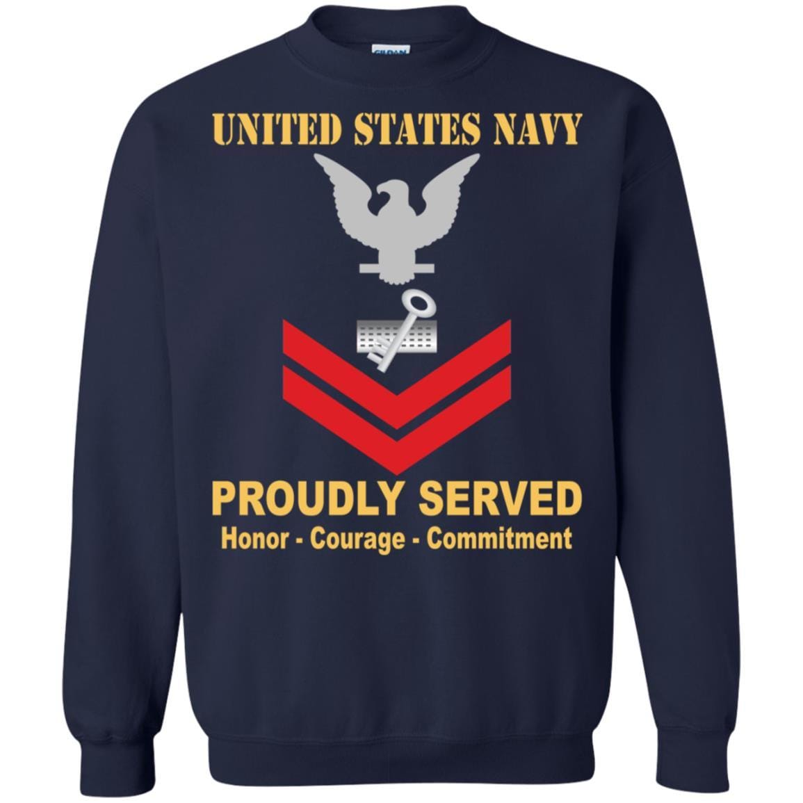 Navy Disbursing Clerk Navy DK E-5 Rating Badges Proudly Served T-Shirt For Men On Front-TShirt-Navy-Veterans Nation