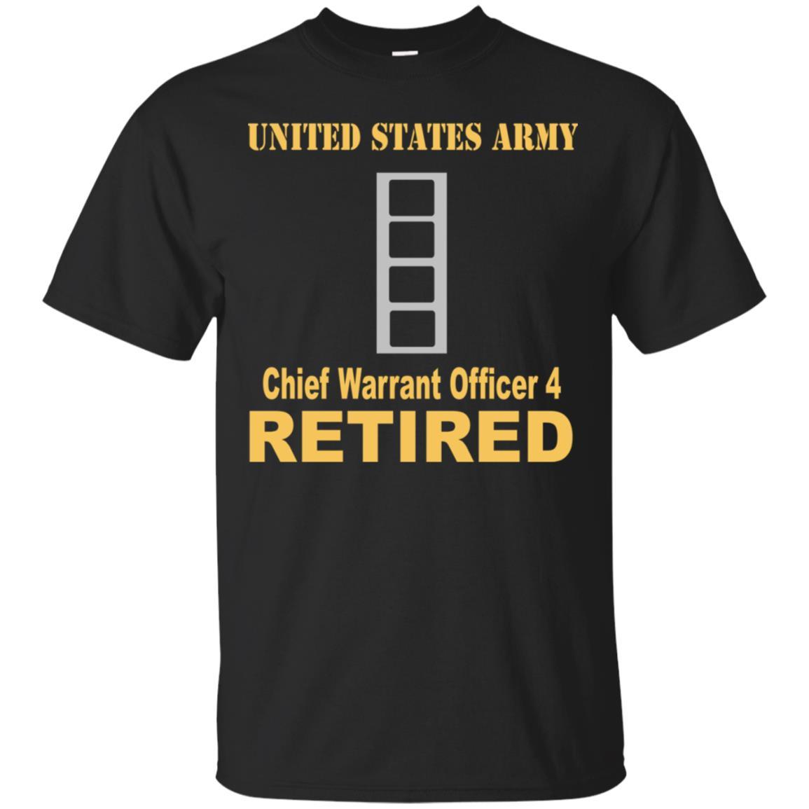 US Army W-4 Chief Warrant Officer 4 W4 CW4 Warrant Officer Retired Men T Shirt On Front-TShirt-Army-Veterans Nation