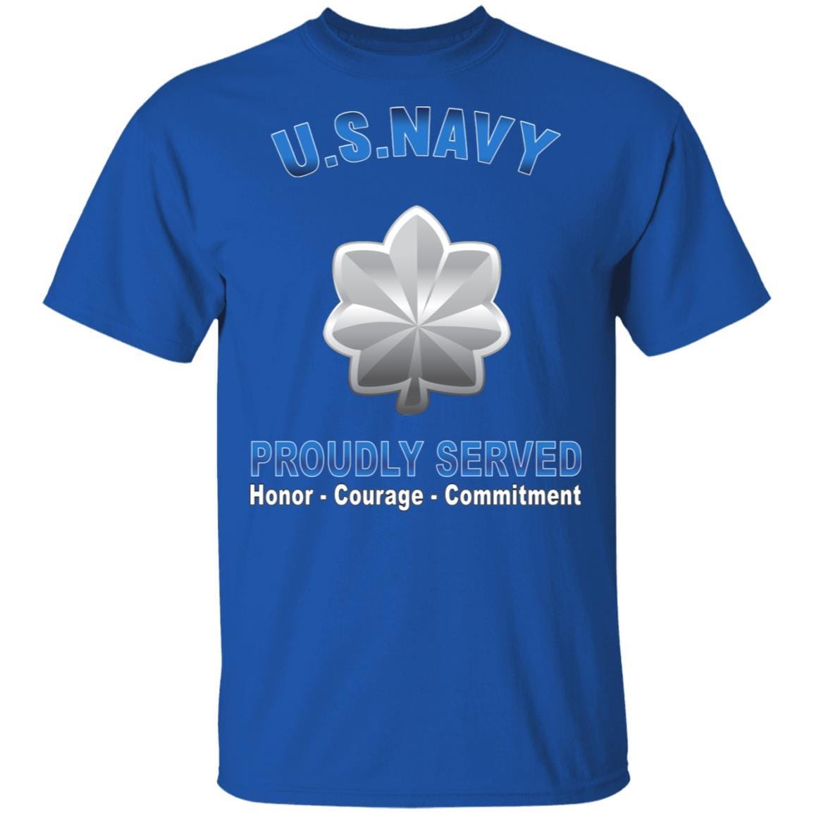 US Navy O-5 Commander O5 CDR Senior Officer Proudly Served T-Shirt On Front-Apparel-Veterans Nation