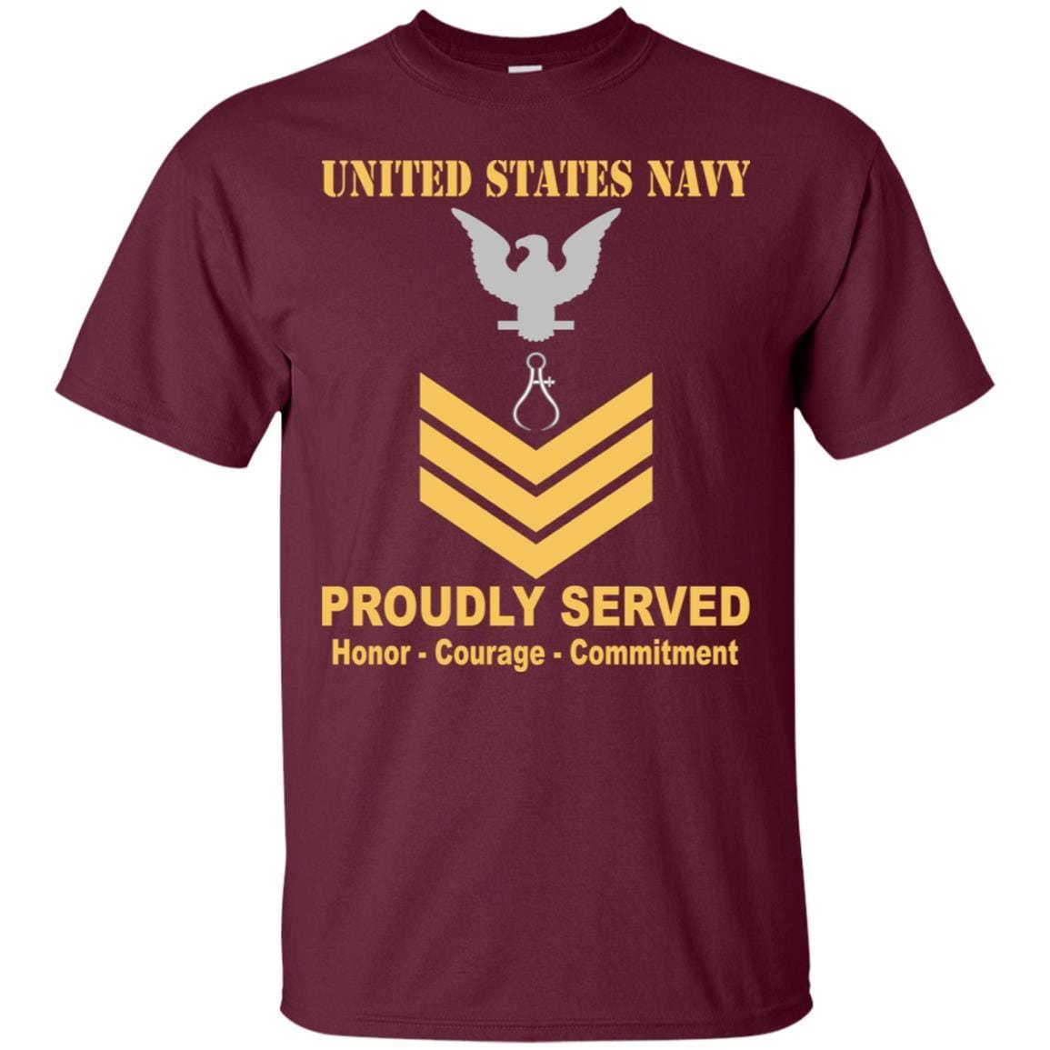 Navy Instrumentman Navy IM E-6 Rating Badges Proudly Served T-Shirt For Men On Front-TShirt-Navy-Veterans Nation