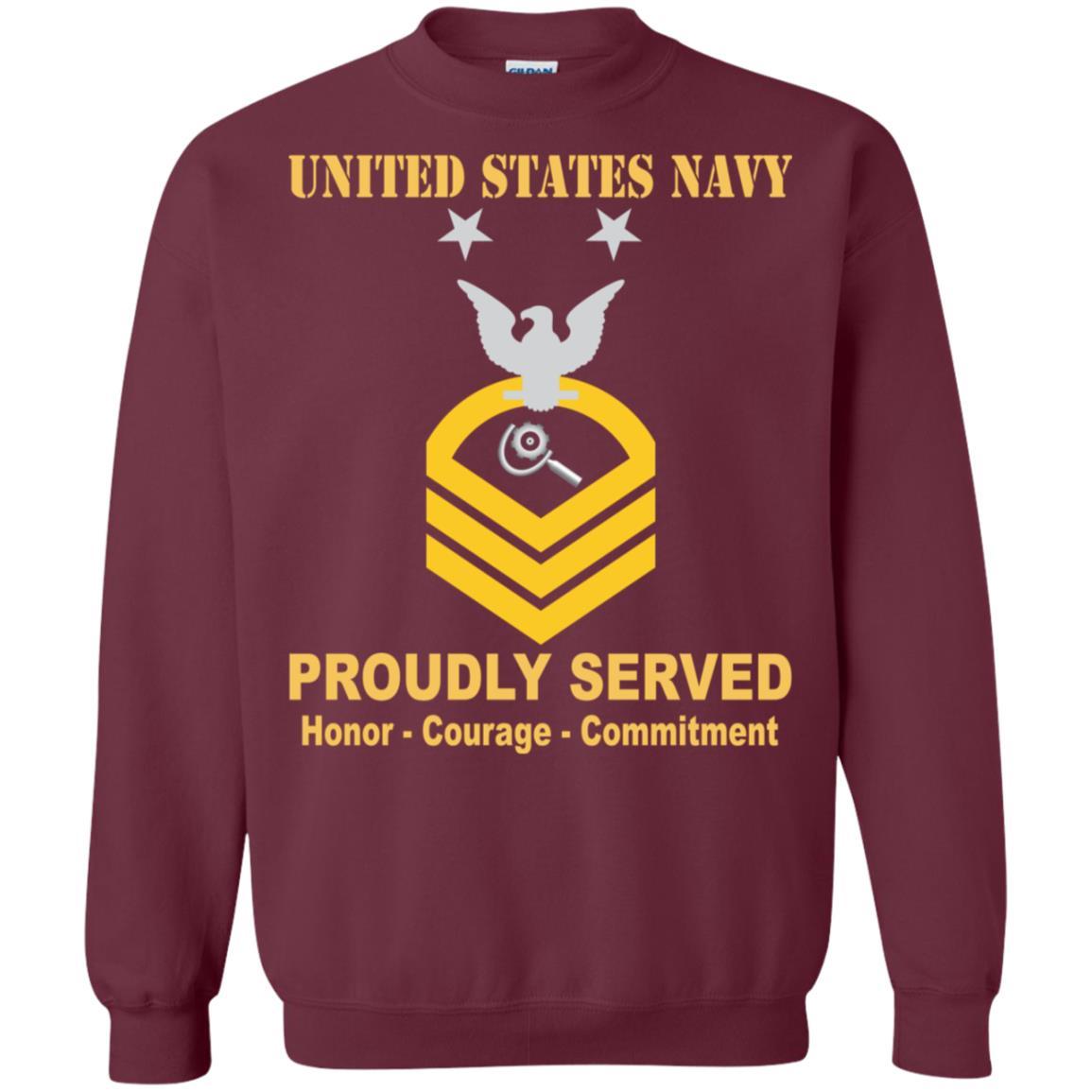 U.S Navy Machinery repairman Navy MR E-9 Rating Badges Proudly Served T-Shirt For Men On Front-TShirt-Navy-Veterans Nation