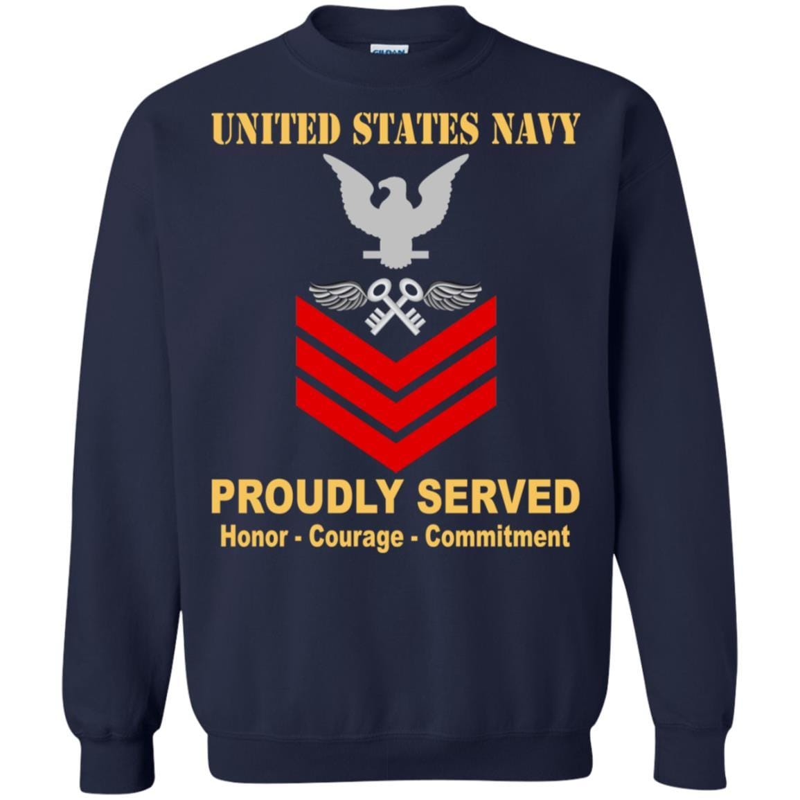 Navy Aviation Storekeeper Navy AK E-6 Rating Badges Proudly Served T-Shirt For Men On Front-TShirt-Navy-Veterans Nation