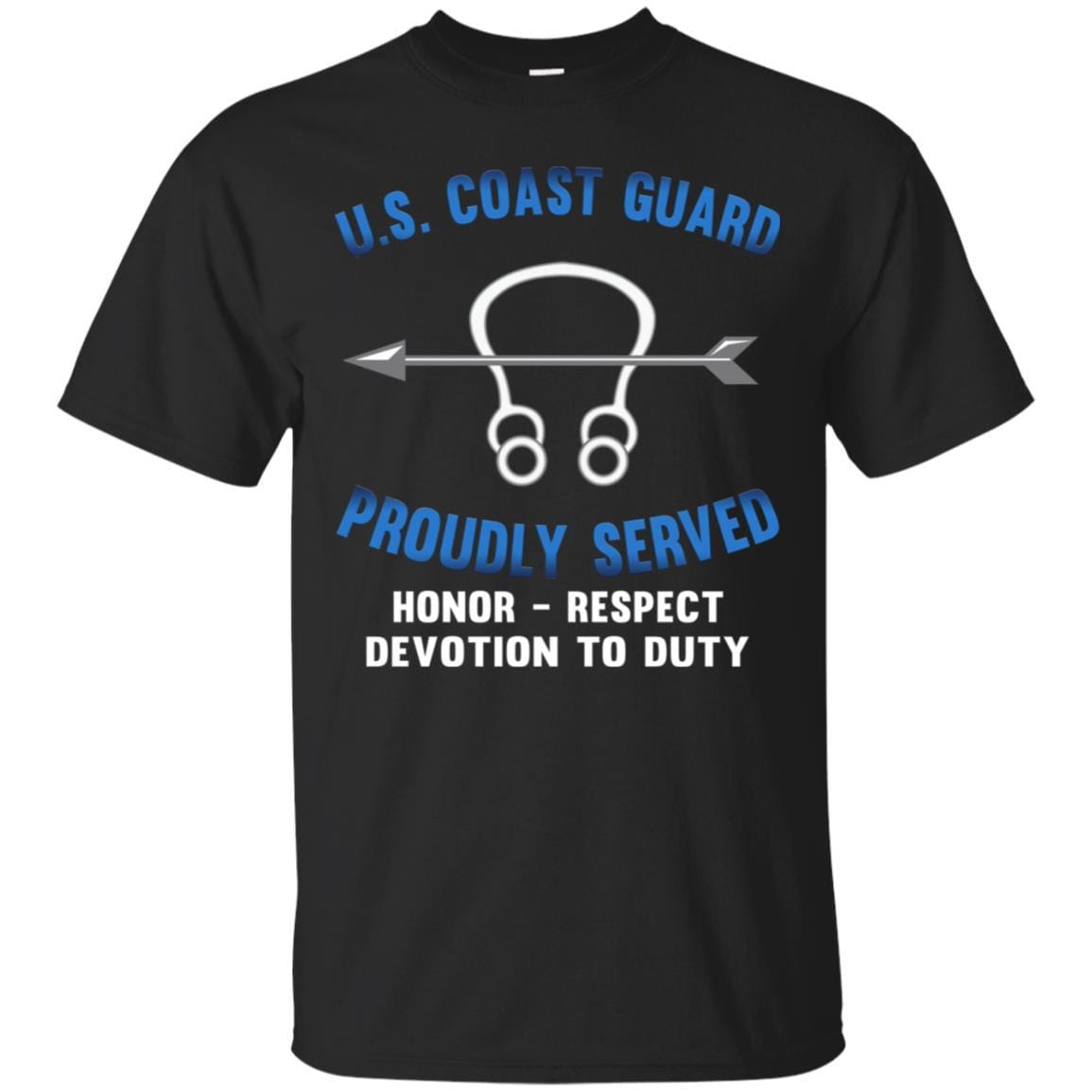 US Coast Guard Sonar Technician ST Logo Proudly Served T-Shirt For Men On Front-TShirt-USCG-Veterans Nation