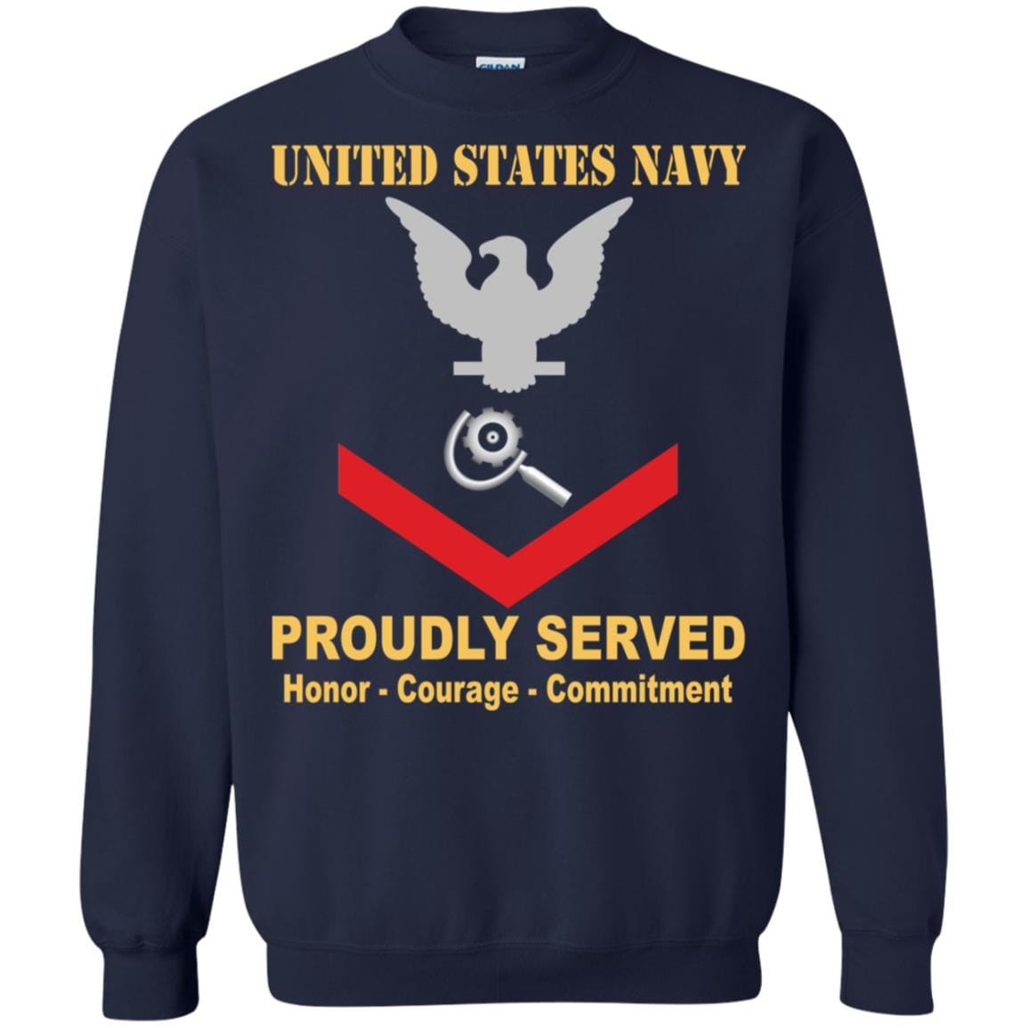 U.S Navy Machinery repairman Navy MR E-4 Rating Badges Proudly Served T-Shirt For Men On Front-TShirt-Navy-Veterans Nation