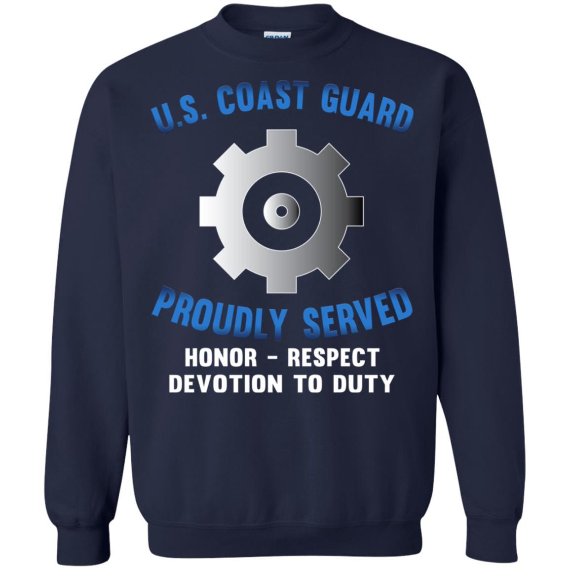 US Coast Guard Machinery Technician MK Logo Proudly Served T-Shirt For Men On Front-TShirt-USCG-Veterans Nation