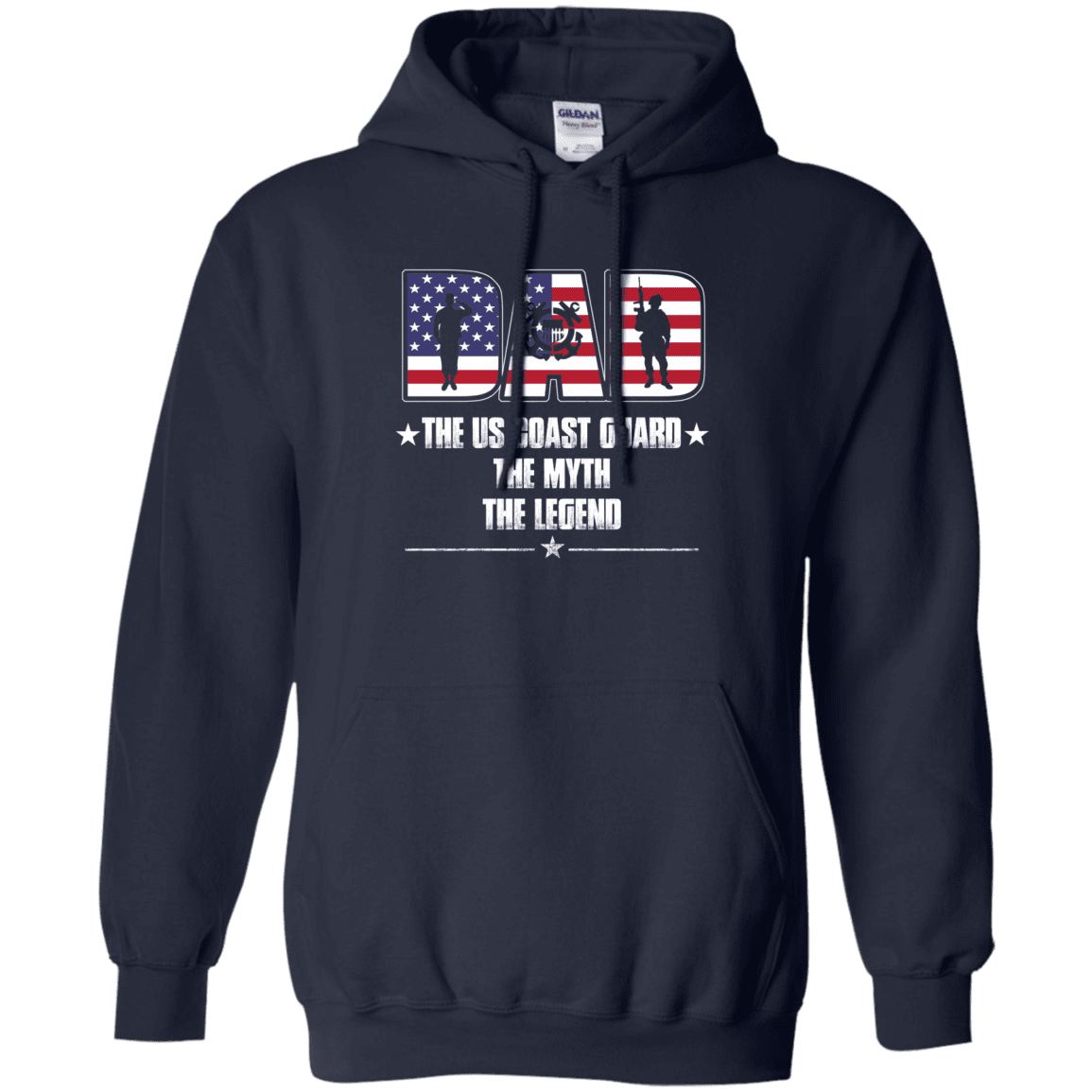 US Coast Guard Legend Dad Front T Shirts-TShirt-USCG-Veterans Nation