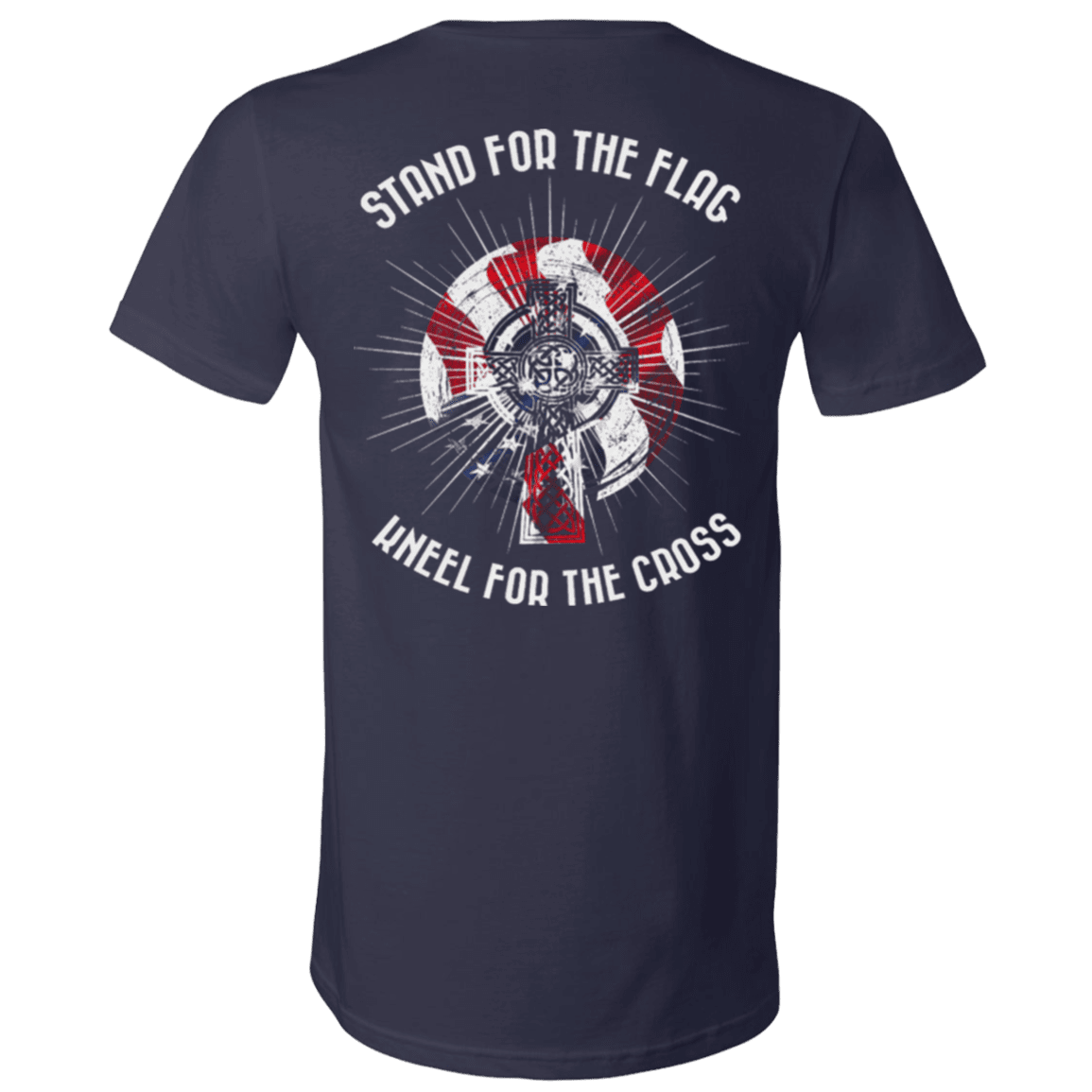 Military T-Shirt "Veteran - Stand For The Flag Kneel For The Cross"-TShirt-General-Veterans Nation