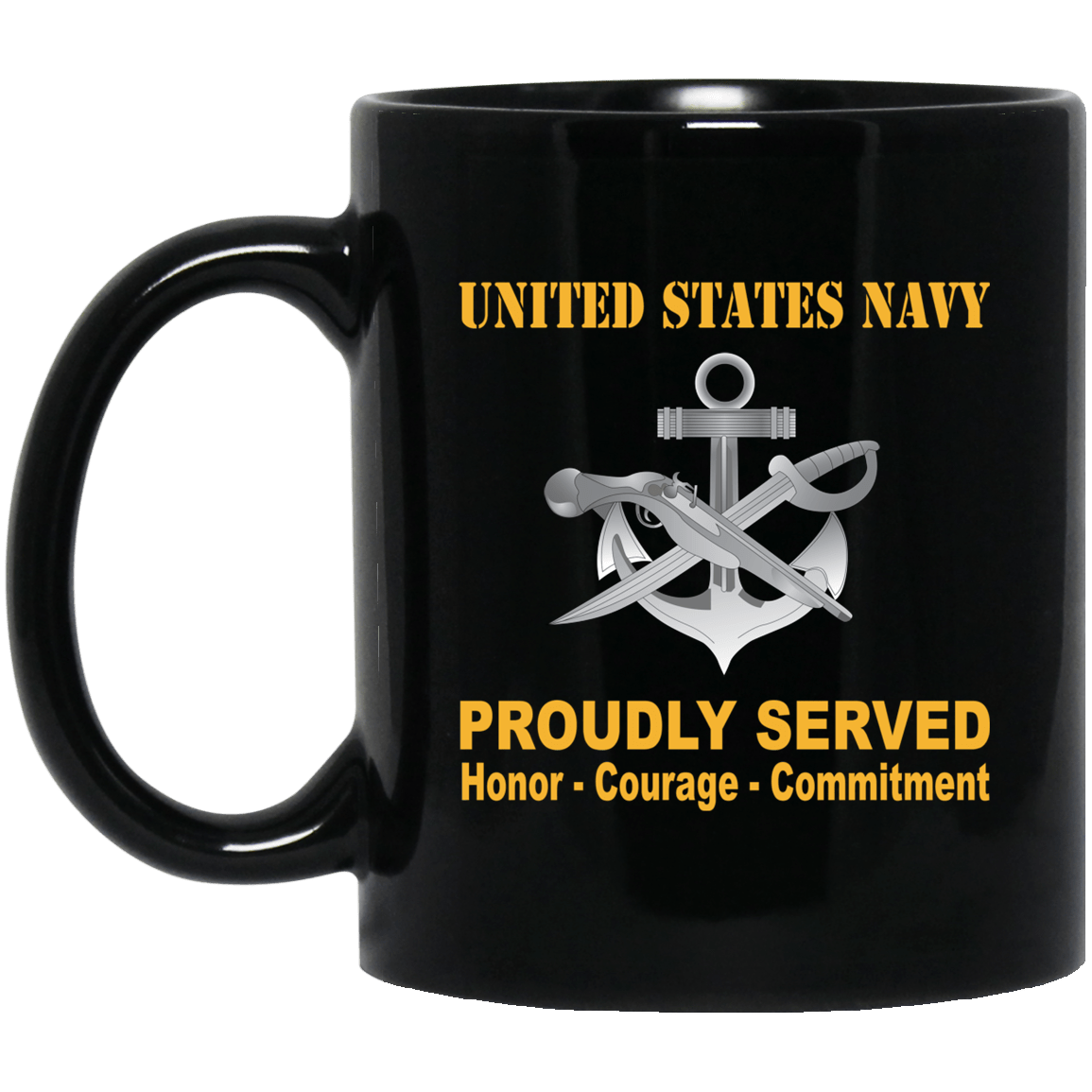 Navy Special Warfare Boat Operator Navy SB Proudly Served Black Mug 11 oz - 15 oz-Mug-Navy-Rate-Veterans Nation