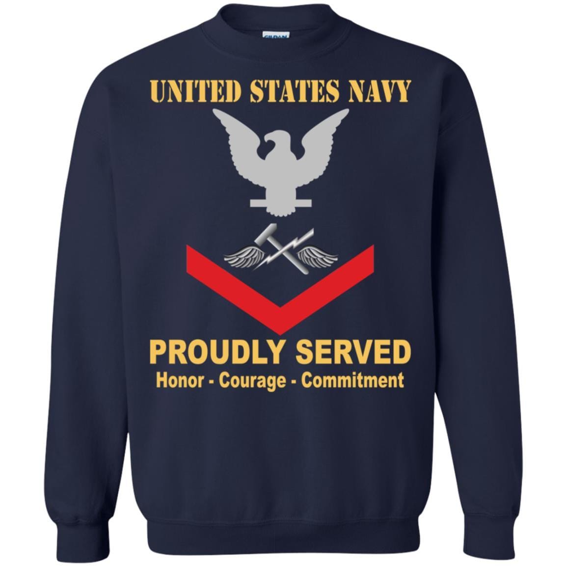 Navy Aviation Support Equipment Tech Navy AS E-4 Rating Badges Proudly Served T-Shirt For Men On Front-TShirt-Navy-Veterans Nation