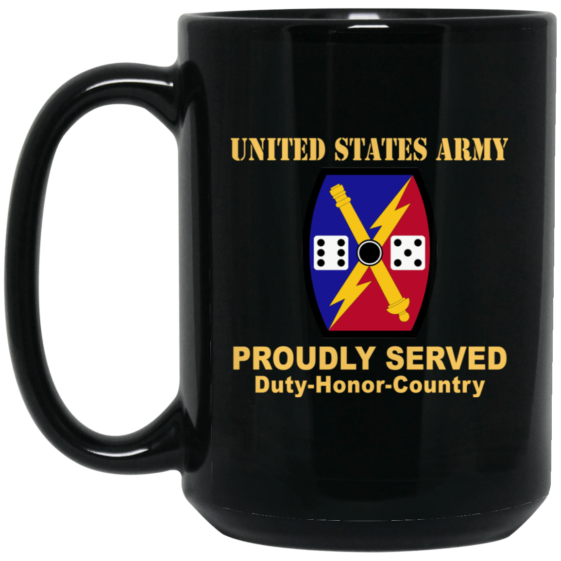 US ARMY 65 FIRES BRIGADE - 11 oz - 15 oz Black Mug-Mug-Army-CSIB-Veterans Nation