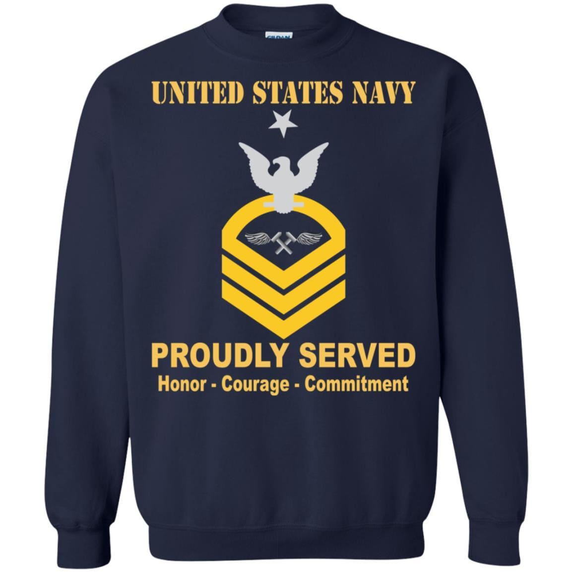 Navy Aviation Structural Mechanic Navy AM E-8 Rating Badges Proudly Served T-Shirt For Men On Front-TShirt-Navy-Veterans Nation