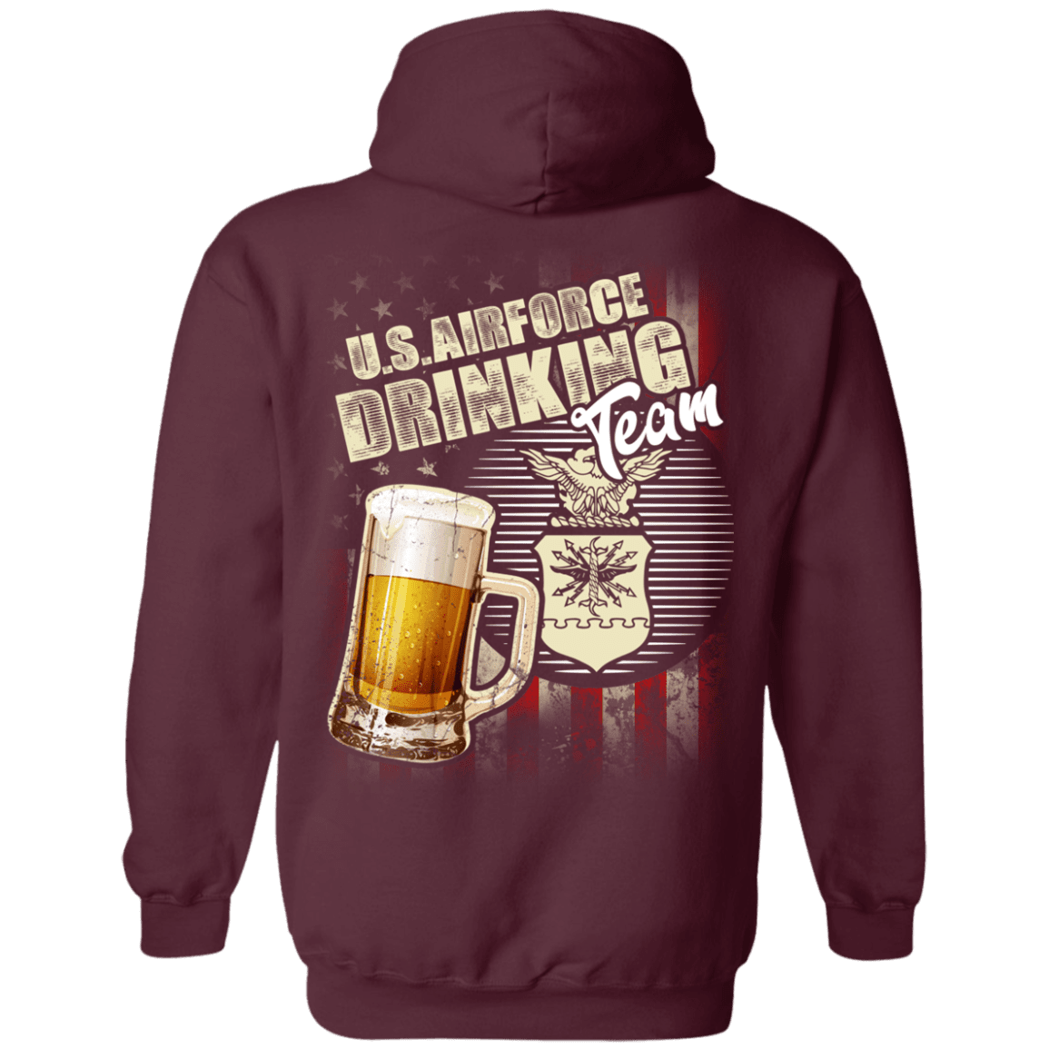 US Air Force Drinking Beer Team Back T Shirts-TShirt-USAF-Veterans Nation