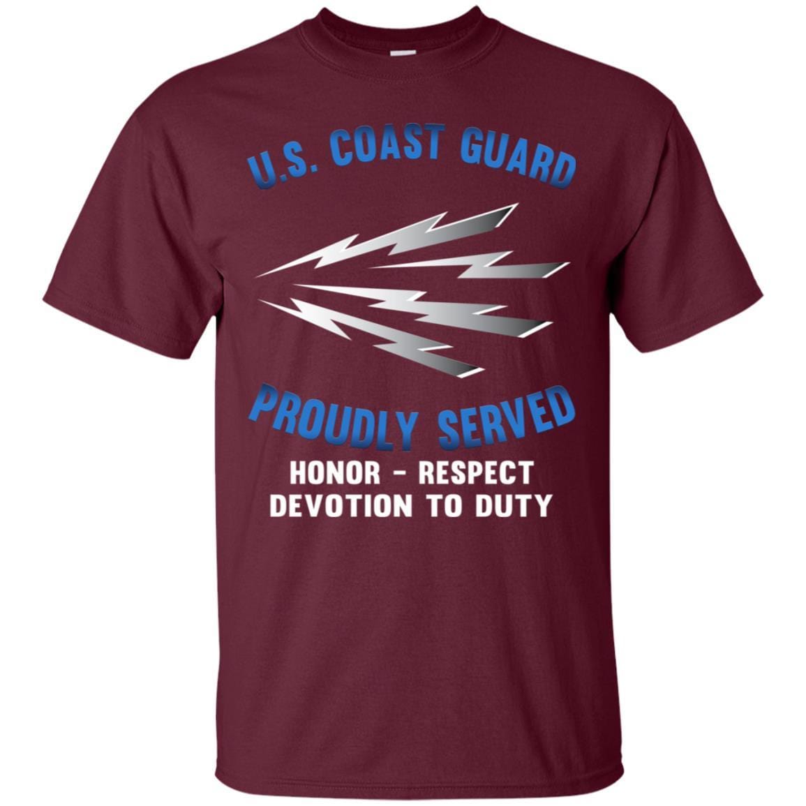 US Coast Guard Telecommunications Specialist TC Logo Proudly Served T-Shirt For Men On Front-TShirt-USCG-Veterans Nation