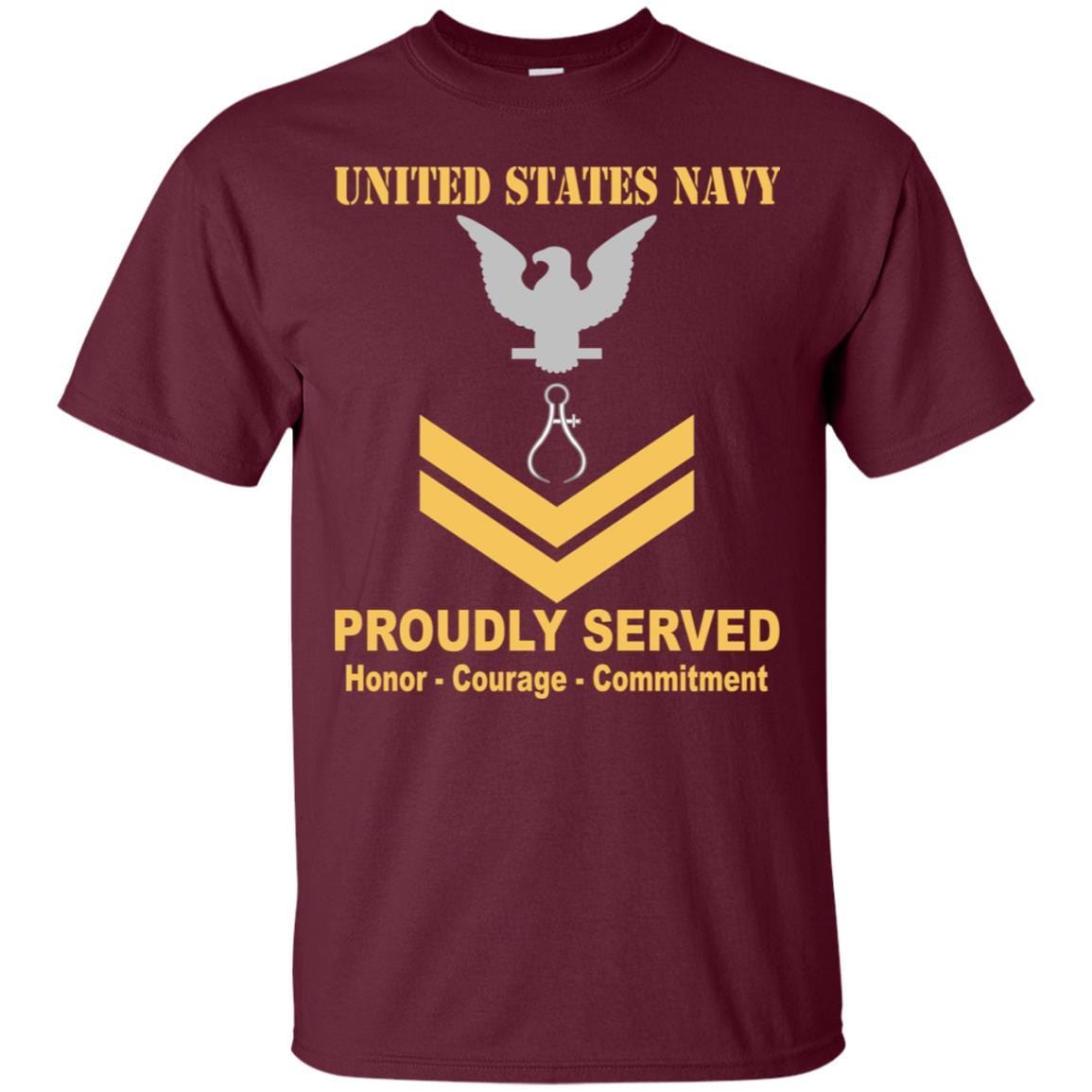 Navy Instrumentman Navy IM E-5 Rating Badges Proudly Served T-Shirt For Men On Front-TShirt-Navy-Veterans Nation