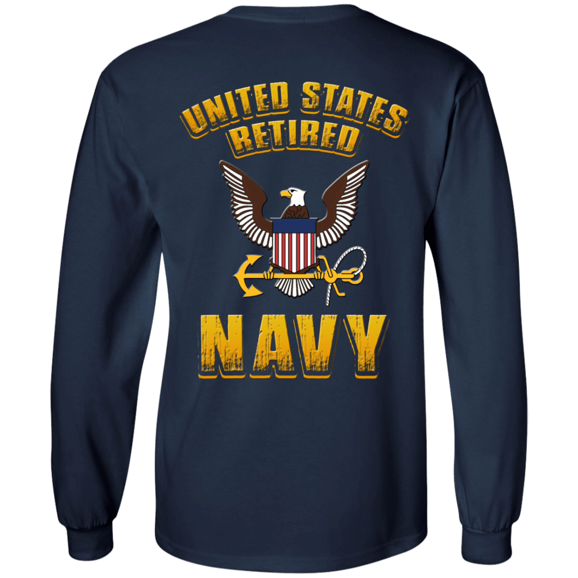 US Retired Navy Back T Shirts-TShirt-Navy-Veterans Nation