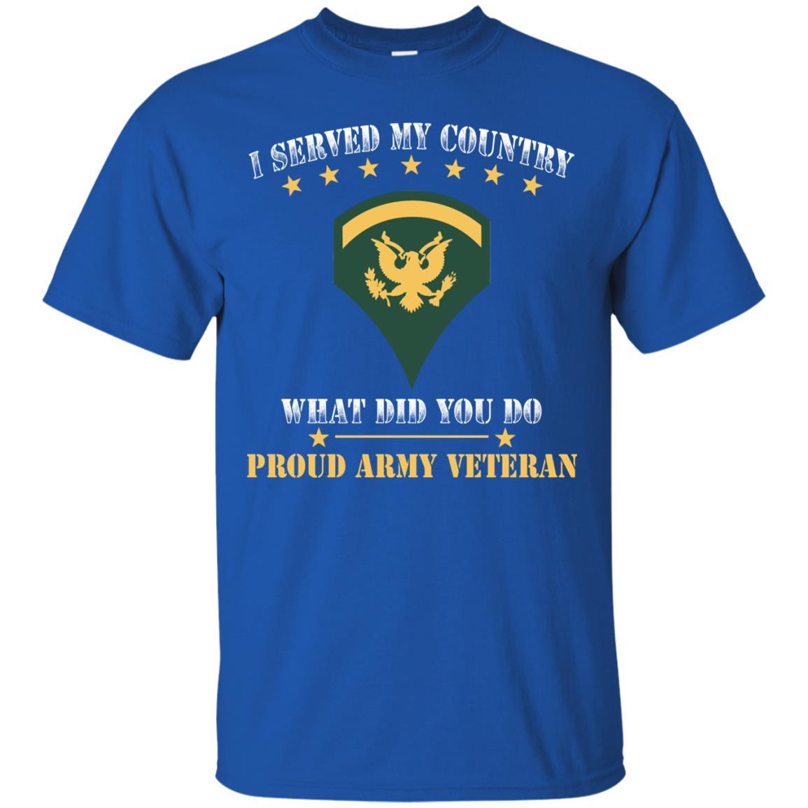 US Army E-5 SPC E5 Specialist Ranks Men Front T Shirt - Proud US Army Veteran-TShirt-Army-Veterans Nation