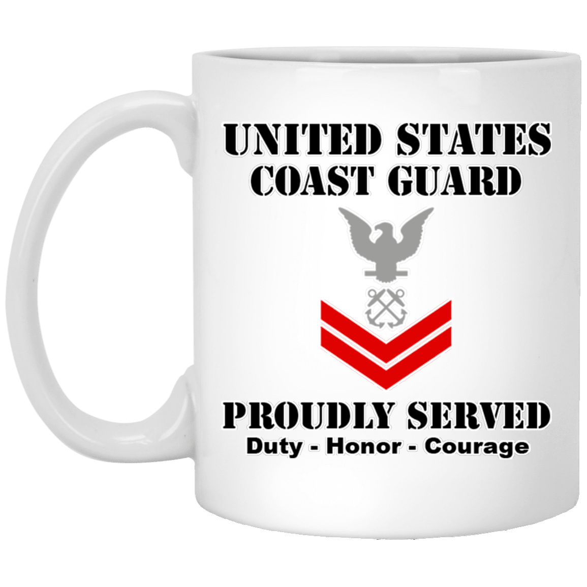 US Coast Guard E-5 Petty Officer Second Class E5 PO2 Petty Officer Ranks White Coffee Mug - Stainless Travel Mug-Mug-USCG-Collar-Veterans Nation