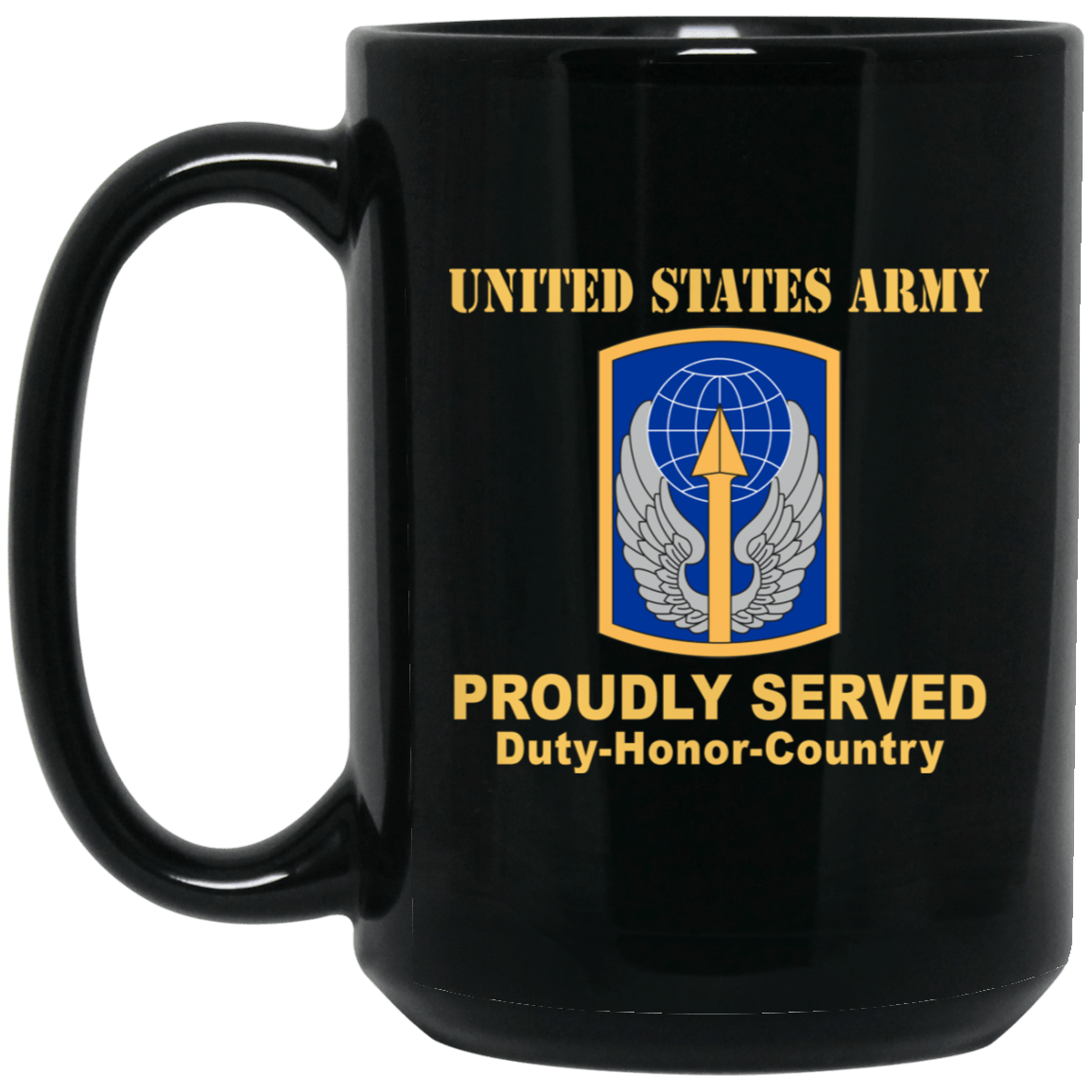 US ARMY 166 AVIATION BRIGADE- 11 oz - 15 oz Black Mug-Mug-Army-CSIB-Veterans Nation