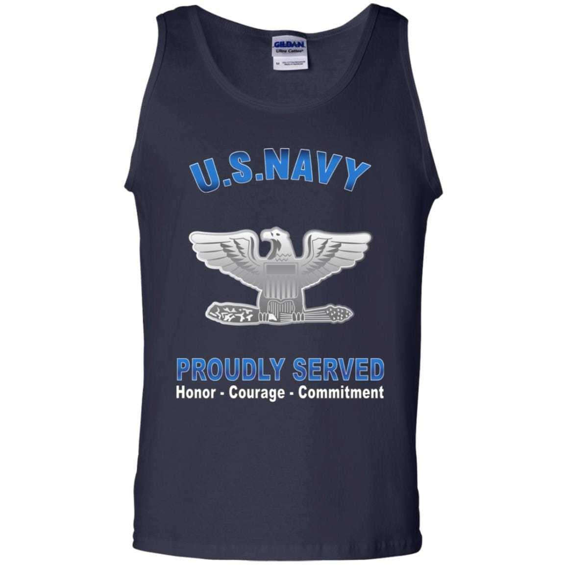 US Navy O-6 Captain O6 CAPT Senior Officer Proudly Served T-Shirt On Front-Apparel-Veterans Nation