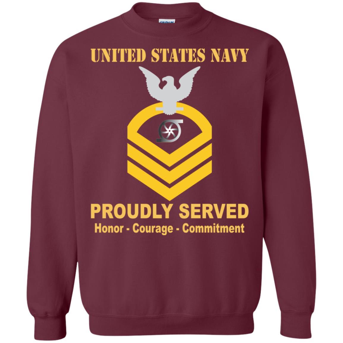 Navy Gas Turbine Systems Technician Navy GS E-7 Rating Badges Proudly Served T-Shirt For Men On Front-TShirt-Navy-Veterans Nation