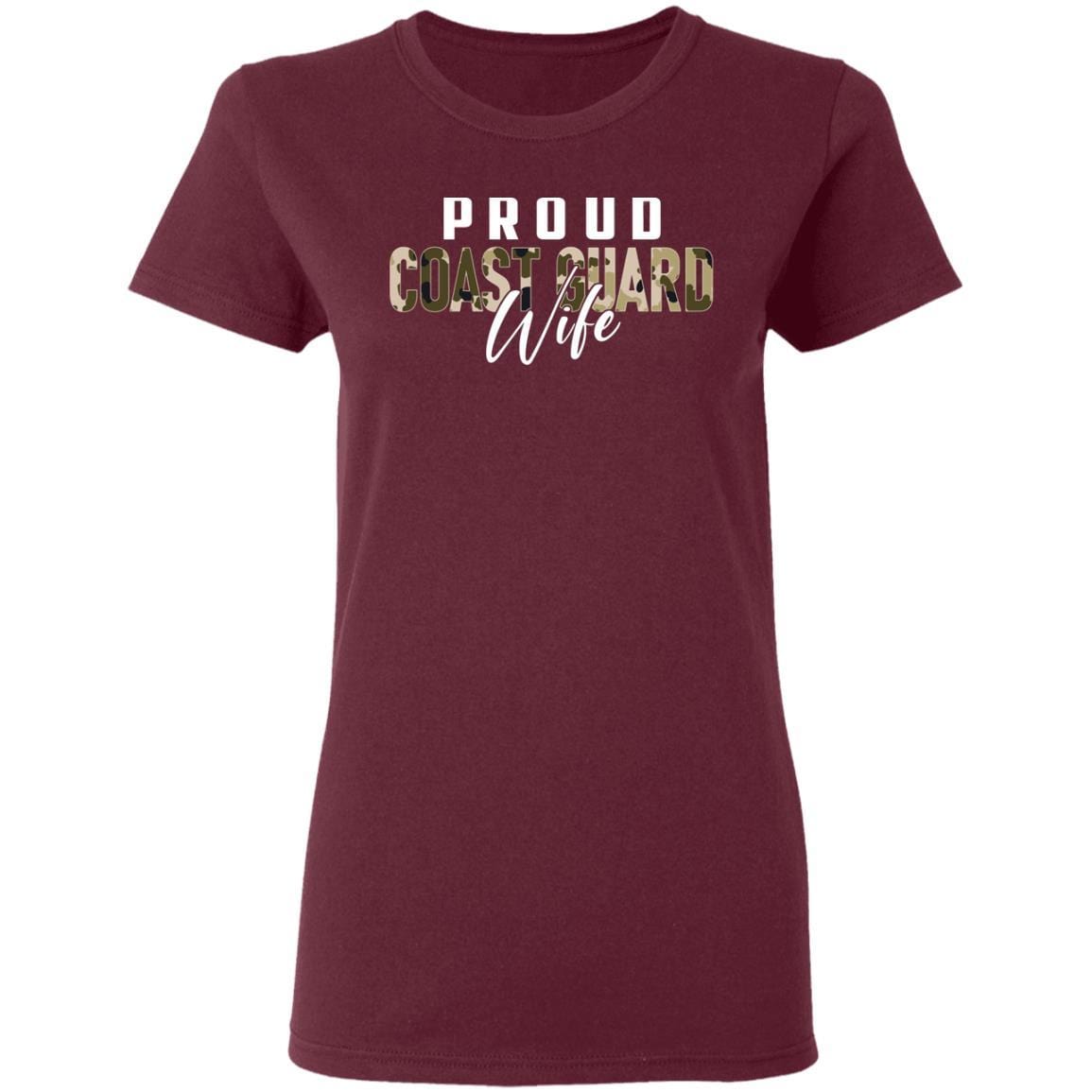 T-Shirt Proud Coast Guard Wife Gildan Ladies' 5.3 oz.-T-Shirts-Veterans Nation