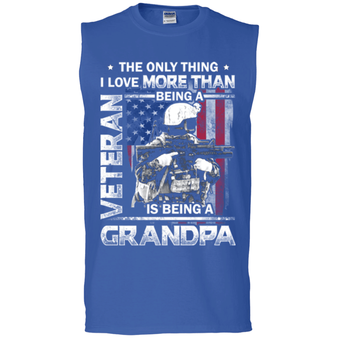 Military T-Shirt "I love Being A Grandpa Veteran - Men" Front-TShirt-General-Veterans Nation