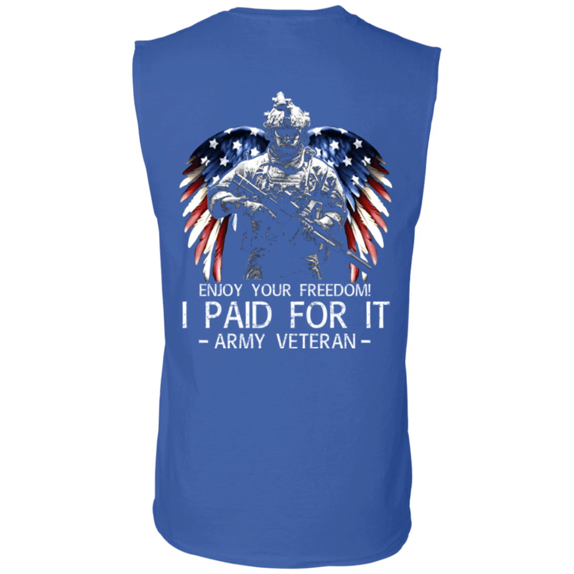 Army Veteran - Enjoy your freedom I paid for it Men Back T Shirts-TShirt-Army-Veterans Nation