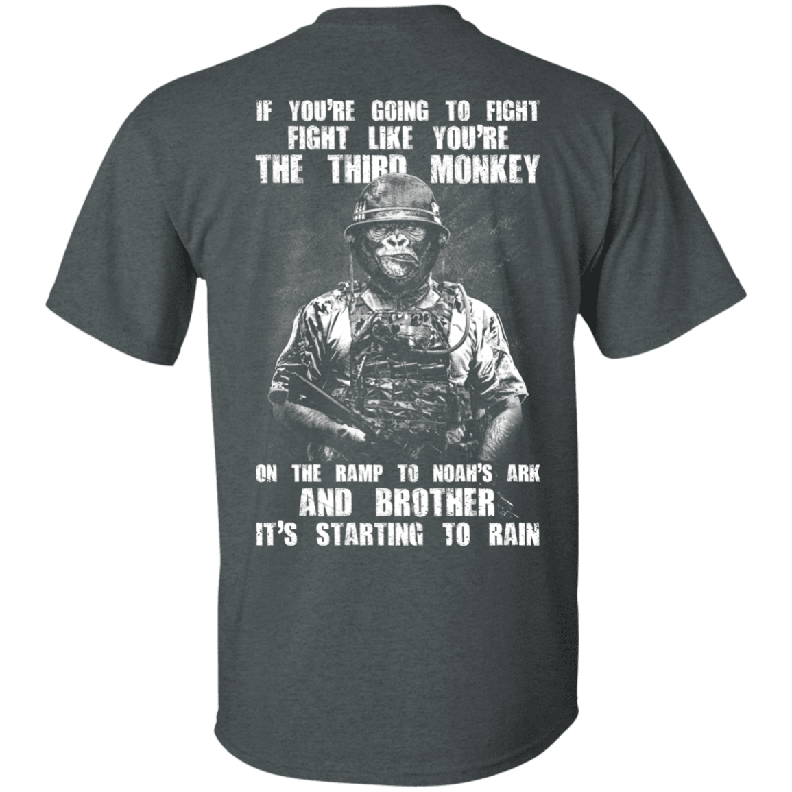 Military T-Shirt "The Third Monkey" - Men Back-TShirt-General-Veterans Nation