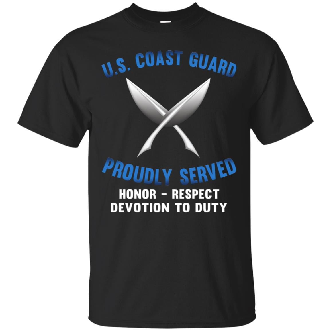 US Coast Guard Yeoman YN Logo Proudly Served T-Shirt For Men On Front-TShirt-USCG-Veterans Nation