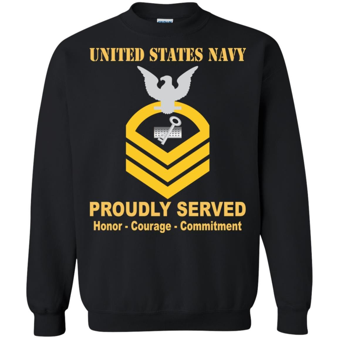 Navy Disbursing Clerk Navy DK E-7 Rating Badges Proudly Served T-Shirt For Men On Front-TShirt-Navy-Veterans Nation