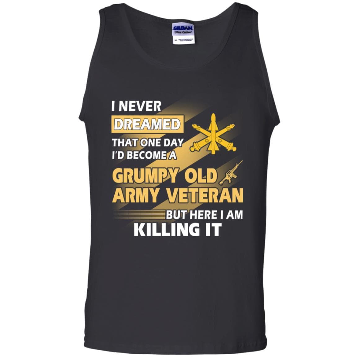 US Army T-Shirt "Air Defense Artillery Grumpy Old Veteran" On Front-TShirt-Army-Veterans Nation