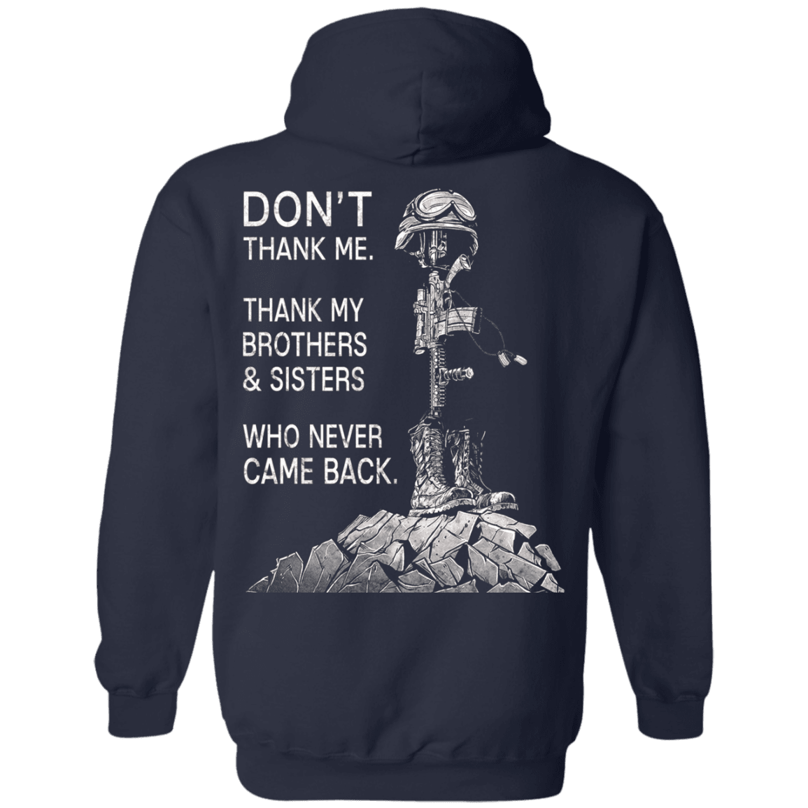 Military T-Shirt "Don't Thank Me - Thank my Brothers Sisters" - Men Back-TShirt-General-Veterans Nation