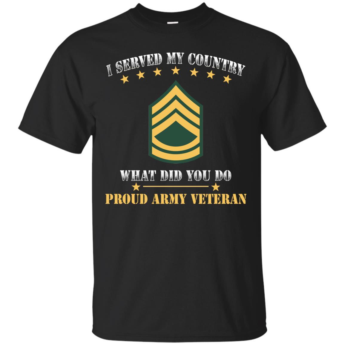 US Army E-7 Sergeant First Class E7 SFC Noncommissioned Officer Ranks Men Front T Shirt - Proud US Army Veteran-TShirt-Army-Veterans Nation