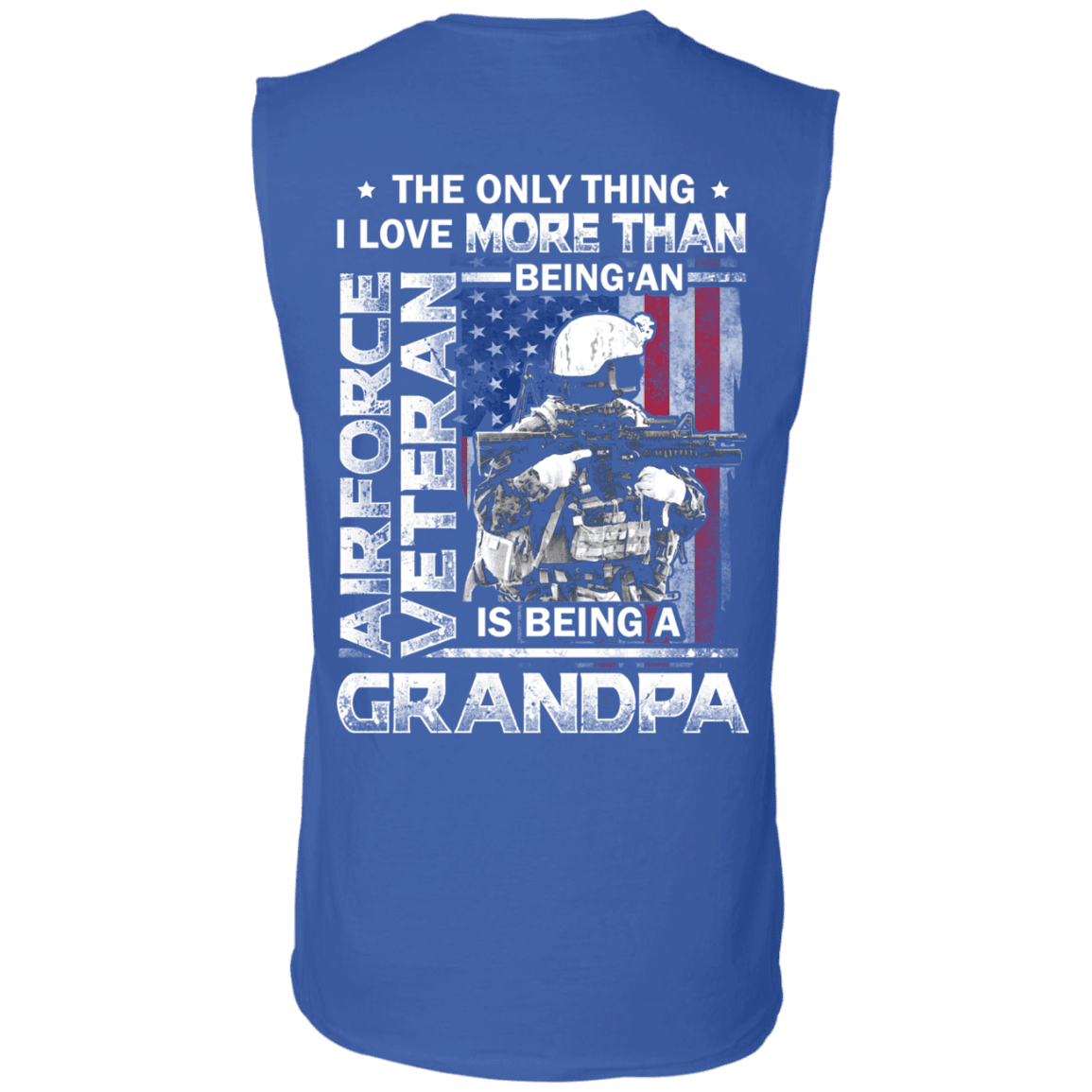 Military T-Shirt "Airforce Veteran I love Being A Grandpa" Men Back-TShirt-General-Veterans Nation