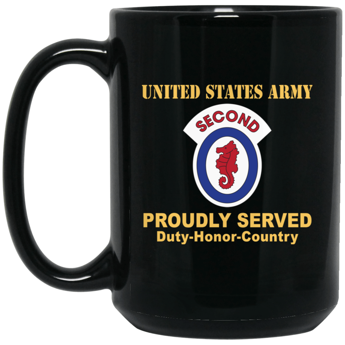 US ARMY 2ND ENGINEER BRIGADE- 11 oz - 15 oz Black Mug-Mug-Army-CSIB-Veterans Nation