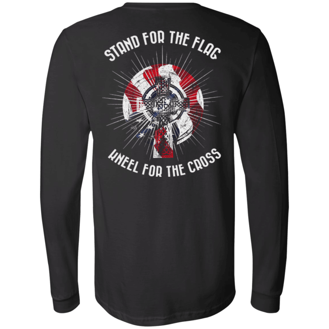 Military T-Shirt "Veteran - Stand For The Flag Kneel For The Cross"-TShirt-General-Veterans Nation