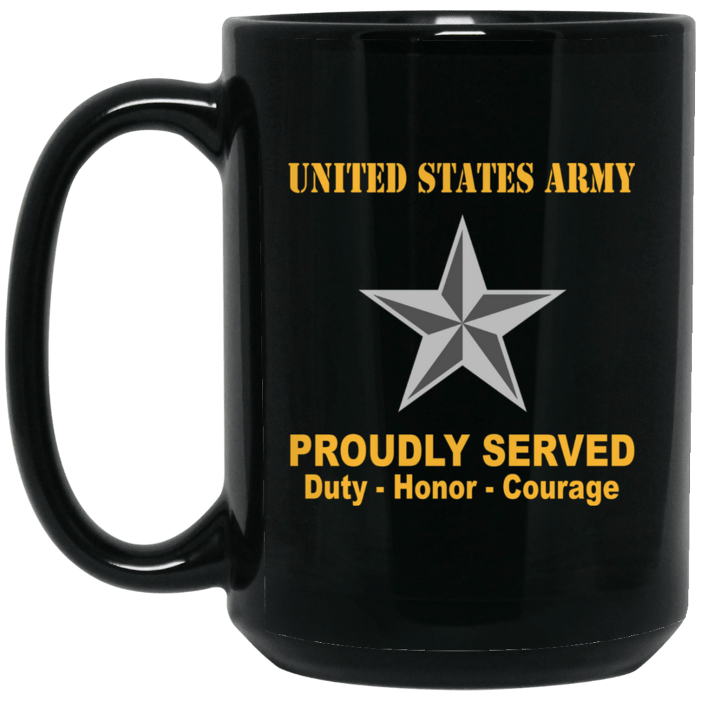 US Army O-7 Brigadier General O7 BG General Officer Ranks Proudly Served Black Mug Black Mug-Mug-Army-Ranks-Veterans Nation