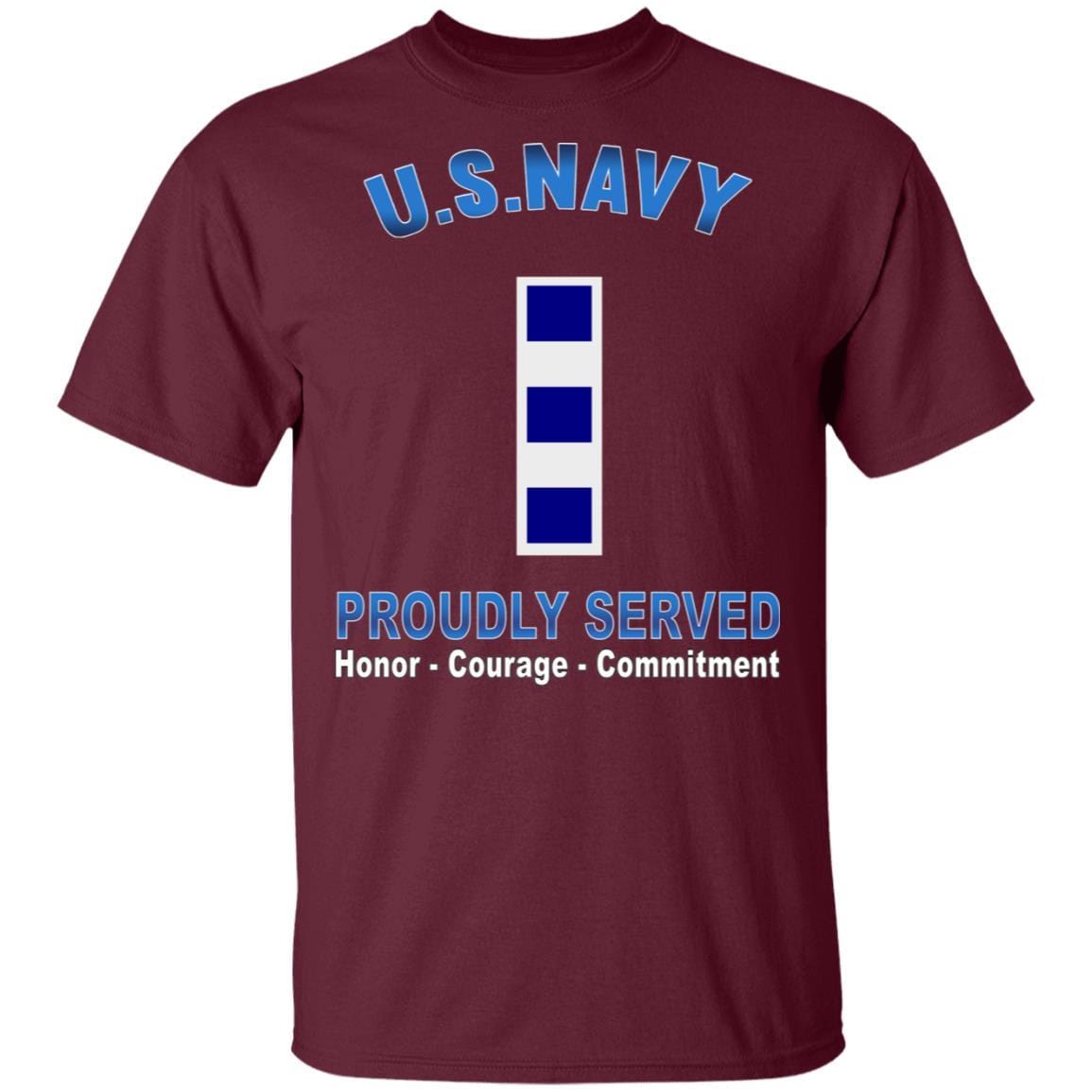 US Navy W-4 Chief Warrant Officer 4 W4 CW4 Warrant Officer Proudly Served T-Shirt On Front-Apparel-Veterans Nation