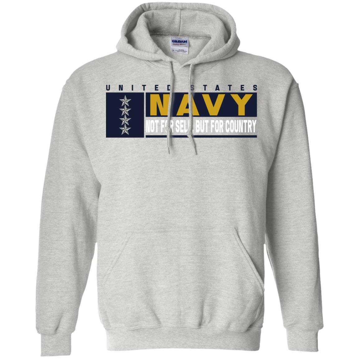 US Navy O-10 Admiral O10 ADM Not For Self, But For Country Long Sleeve - Pullover Hoodie-TShirt-Navy-Veterans Nation