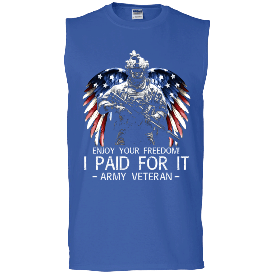 Army Veteran - Enjoy your freedom I paid for it Men Front T Shirts-TShirt-Army-Veterans Nation