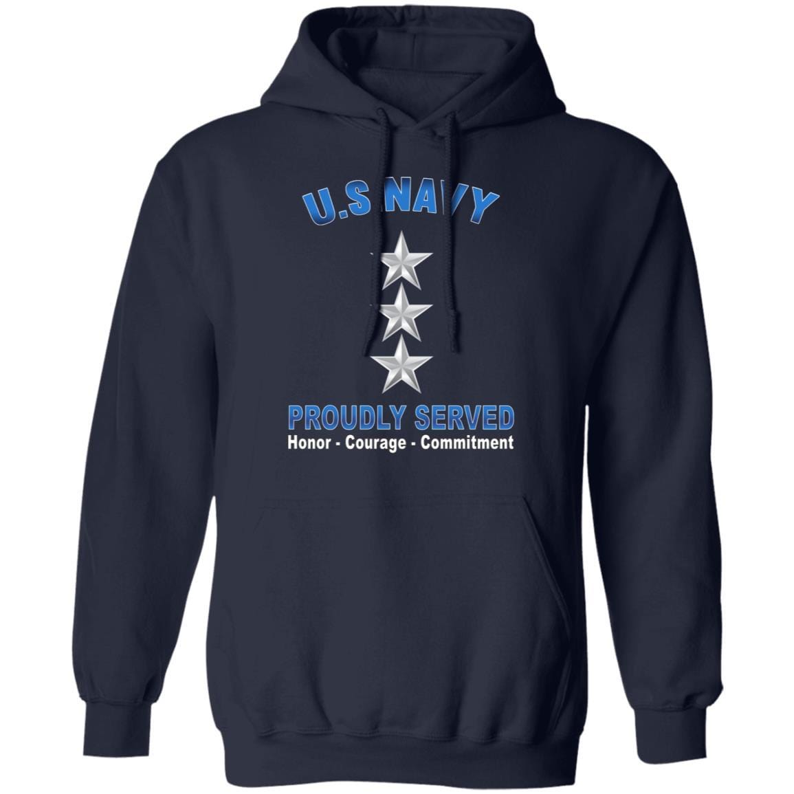 US Navy O-9 Vice Admiral O9 VADM Flag Officer Proudly Served T-Shirt On Front-Apparel-Veterans Nation