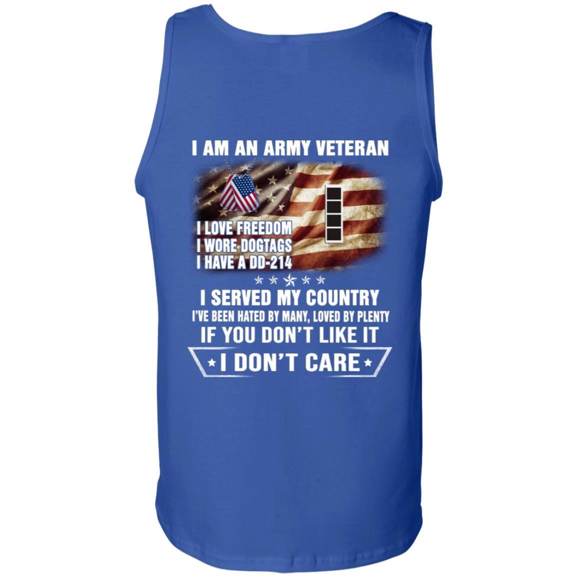 T-Shirt "I Am An Army Veteran" W-4 Chief Warrant Officer 4(CW4)Rank On Back-TShirt-Army-Veterans Nation