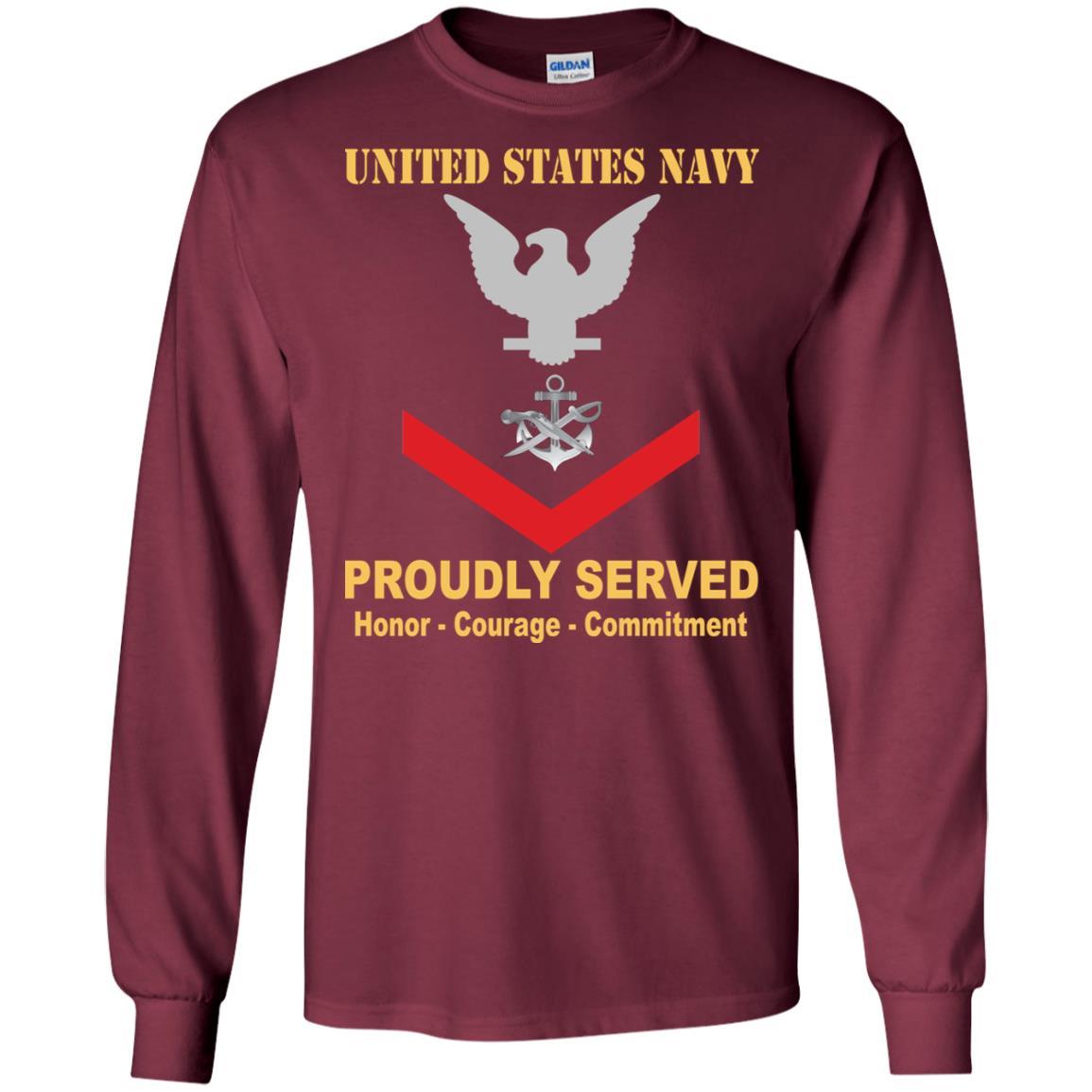 Navy Special Warfare Boat Operator Navy SB E-4 Rating Badges Proudly Served T-Shirt For Men On Front-TShirt-Navy-Veterans Nation