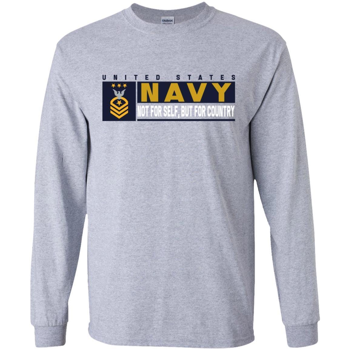 US Navy E-9 Master Chief Petty Officer Of The Navy E9 MCPON Not For Self, But For Country Long Sleeve - Pullover Hoodie-TShirt-Navy-Veterans Nation