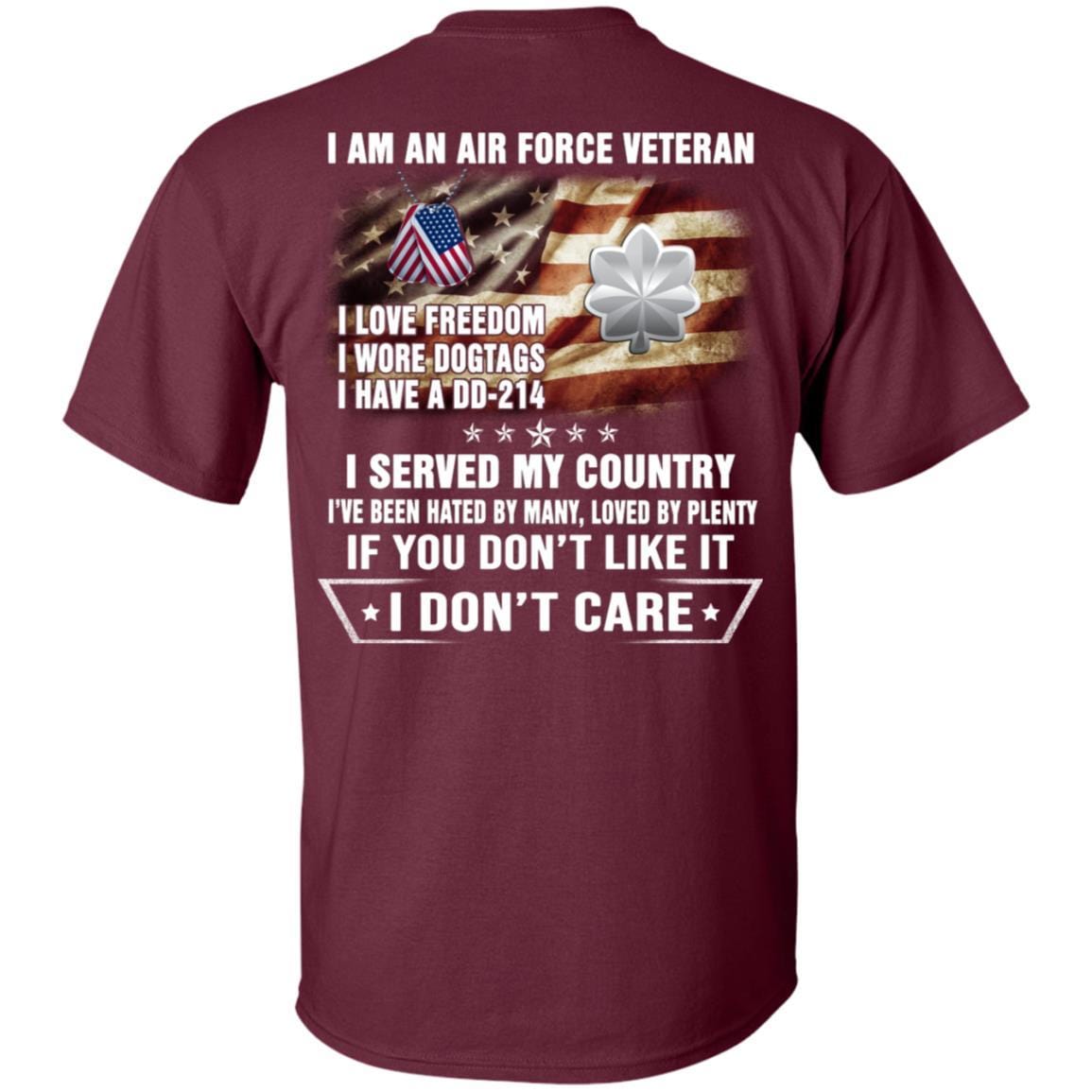 I Am An Air Force O-5 Lieutenant Colonel Lt Co O5 Field Officer Ranks Veteran T-Shirt On Back-TShirt-USAF-Veterans Nation