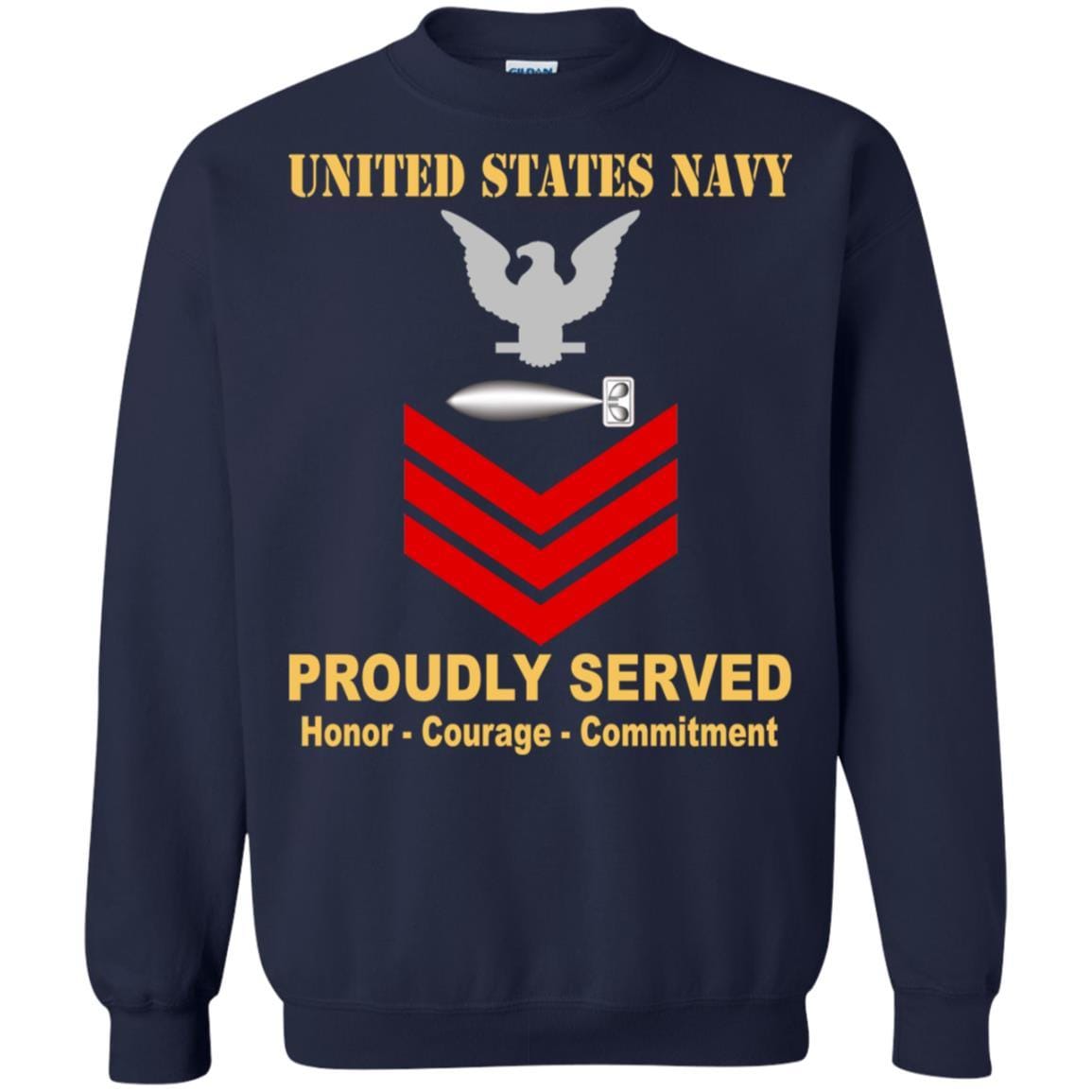 U.S Navy Torpedoman's mate Navy TM E-6 Rating Badges Proudly Served T-Shirt For Men On Front-TShirt-Navy-Veterans Nation