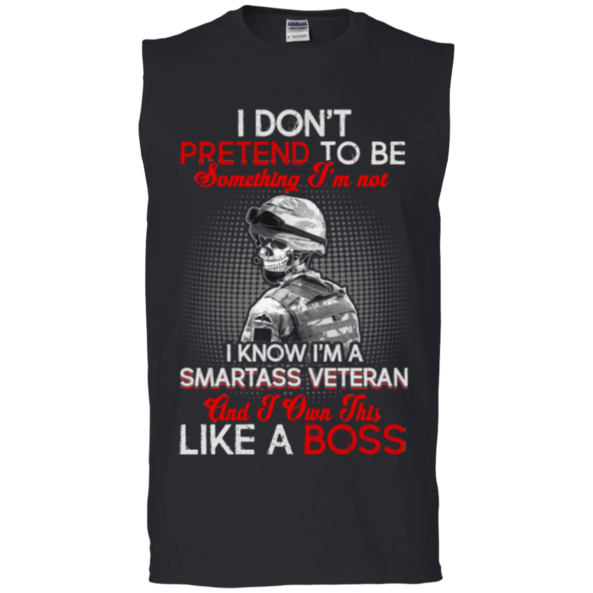 Military T-Shirt "Smartass Veteran Like a Boss"-TShirt-General-Veterans Nation