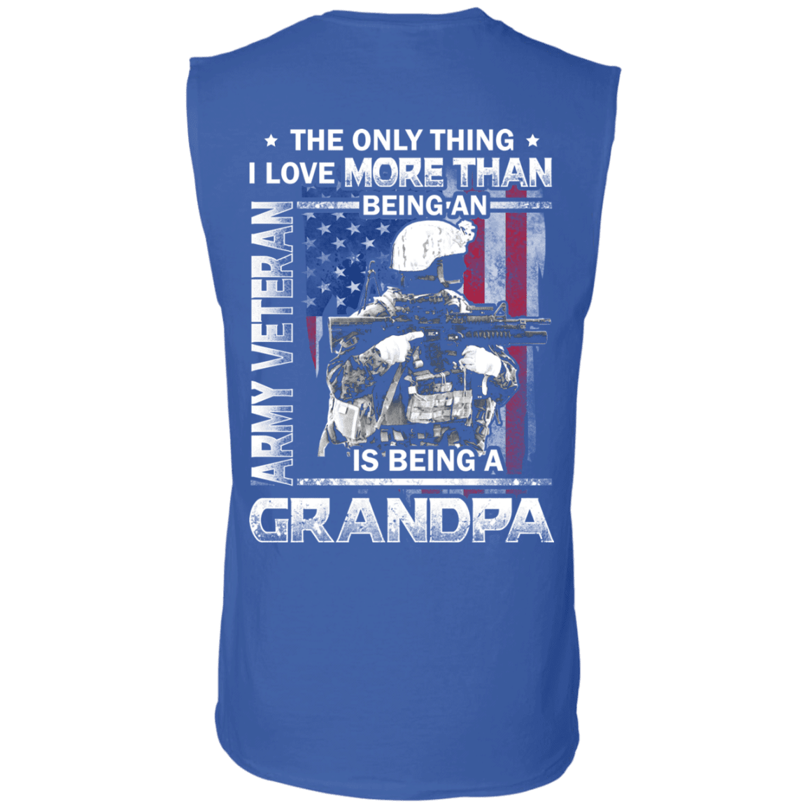 Army Veteran I love Being A Grandpa Men Back T Shirts-TShirt-Army-Veterans Nation