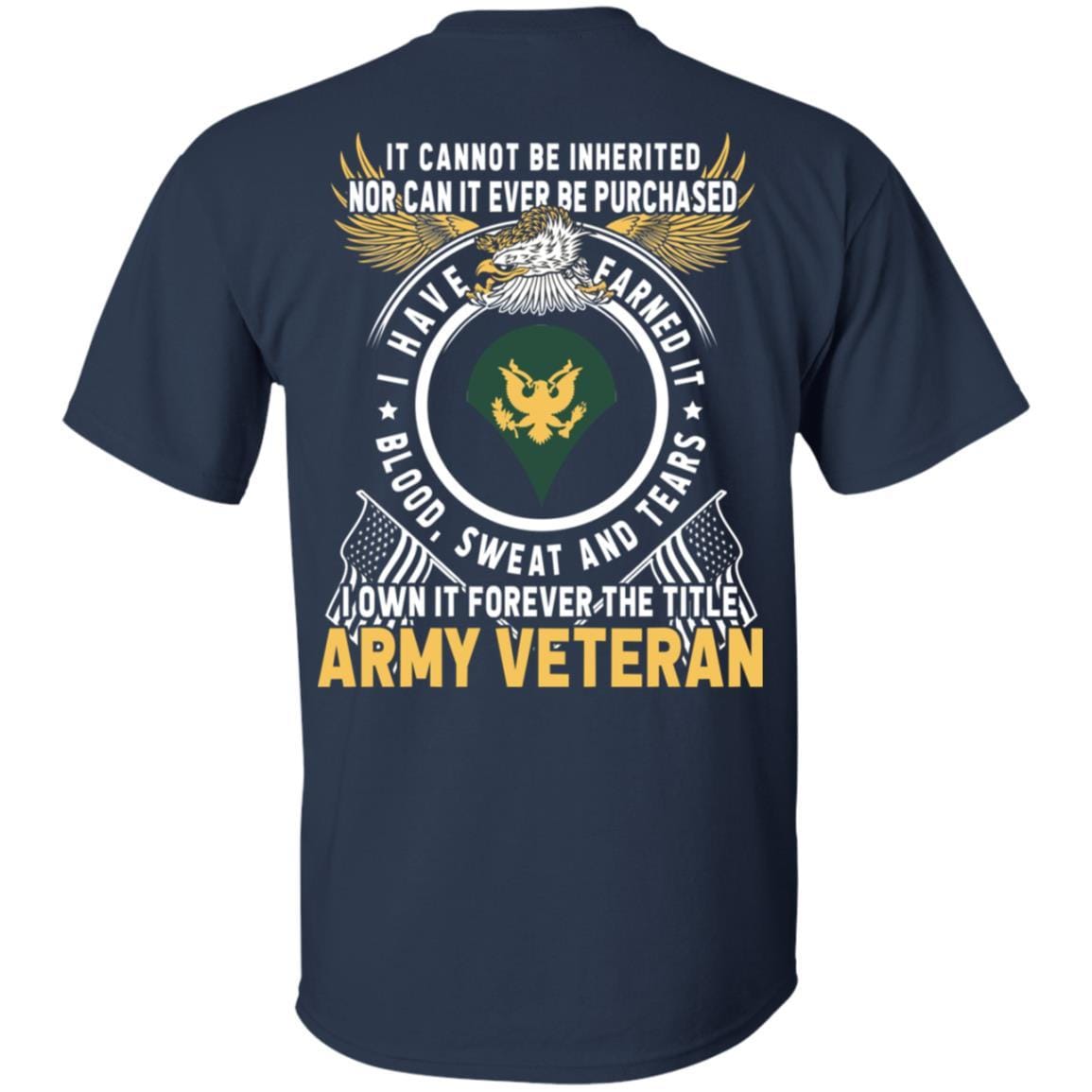 US Army E-4 SPC E4 Specialist Ranks T-Shirt For Men On Back-TShirt-Army-Veterans Nation